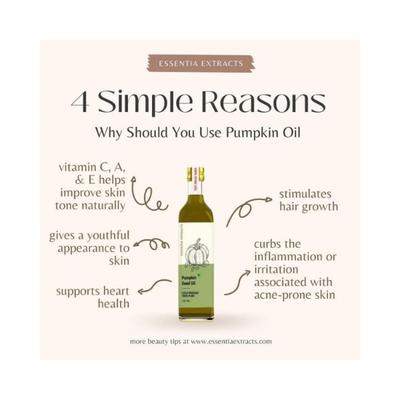 Essentia Extracts Combo of 2 Cold-Pressed Pumpkin seed Oil, 200ml (100ml + 100ml) 2's - Massage Oils