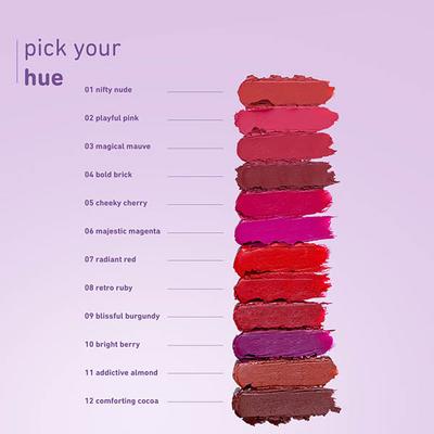Plum Velvet Haze Matte Lipstick SPF 30, Powder Matte Finish, with Ceramides, 08 Retro Ruby 4.2 gm - Lipsticks