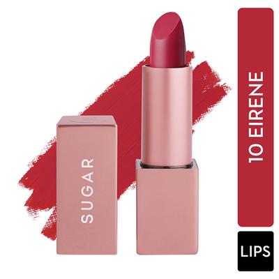 SUGAR Cosmetics Mettle Matte Lipstick - 10 Eirene (Blue toned Red) 3.6 gm - Lipsticks
