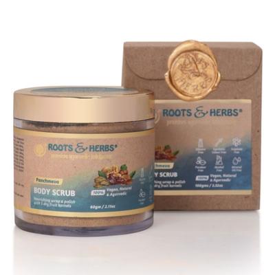 Roots & Herbs Body Scrub - Panchmeva 60 gm - Scrubs & Exfoliants