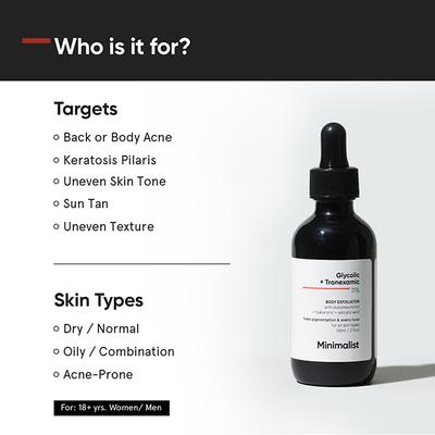 Minimalist Glycolic acid & Tranexamic acid, 11% Body Exfoliator 60 ml - Others