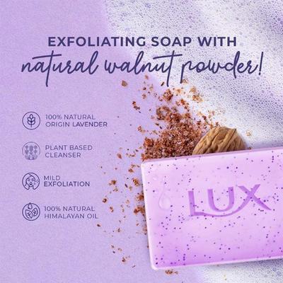 Lux Essence Of Himalayas Lavender & Vitamin C Exfoliating Soap (Pack of 5's x 125 g) - Soaps
