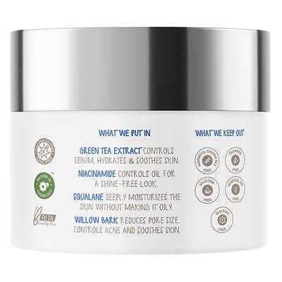 The Moms Co. Natural Green Tea Face Cream with Aloe Vera and Niacinamide Moisturizes and Controls Acne 50gm - Face Moisturizers