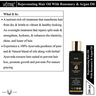 Votre Rejuvenating Hair Oil - Moroccan Argan & Rosemary 200 ml - Hair Oils