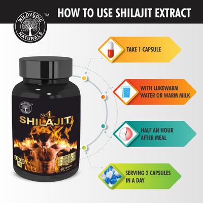Wild Vedic Naturals Shilajit Capsule 60's - Health Products