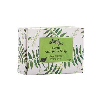 Mirah Belle - Organic Neem Antiseptic Soap Bar - Best for Acne and Pimples 125 gm - Soaps