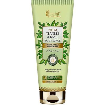 ORIENTAL BOTANICS ACNE BODY SCRUB 200ML+NEEM TEA TREE AND ASIL FACE SCRUB 100G 1's - Face Scrubs