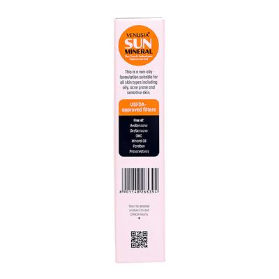VENUSIA SUN MINERAL SPF 65+ PA ++++ UVA+UVB+IR Sunscreen Gel 50g - Sun Protectors-Emo