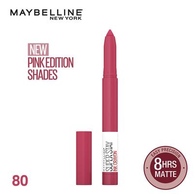 Maybelline New York Super Stay Ink Crayon Lipstick x Pinks Edition, 80 Run The World 1's - Lipsticks