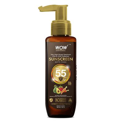 Wow Life Science Sunscreen Matte Finish - SPF 55 PA+++ Broad Spectrum 100ml - Body Sunscreen