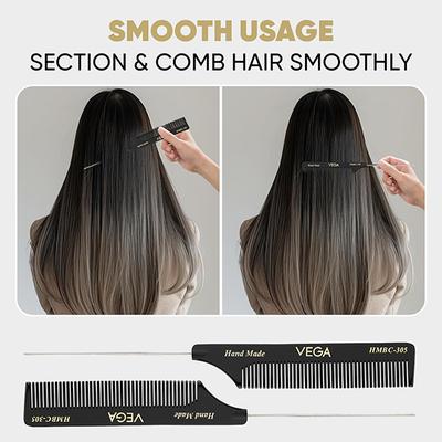 Vega Tail Comb (Steel Pin) (HMBC - 305) 18 gm - Hair Combs