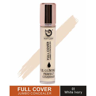 Matt Look Full Cover Jumbo Concealer Oil Control Perfect Coverage, White Ivory 11 ml - Concealer