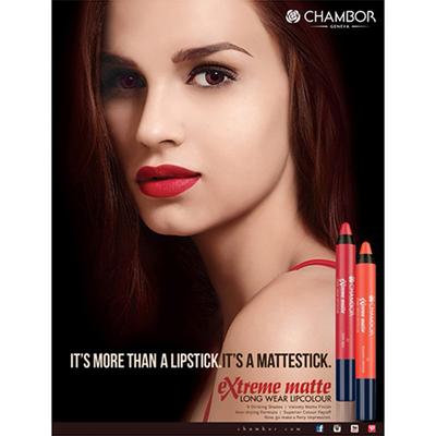 Chambor Extreme Matte Long Wear Lip Colour, Earthy Red No.06 2.8 gm - Lipsticks