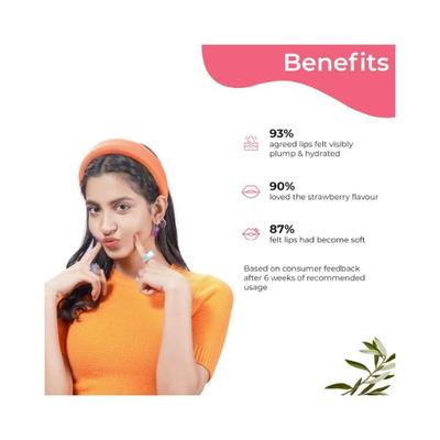 Pilgrim Squalane Strawberry LIP SERUM with Roll-On for Visibly Plump & Supple Lips 6 ml - Lip Balms