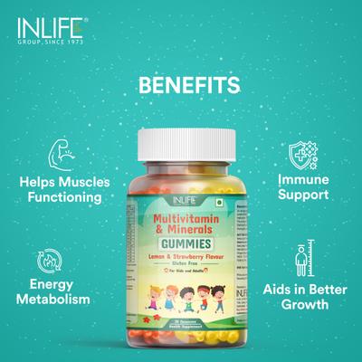 Inlife Multivitamin & Minerals Gummies - Lemon & Strawberry 30's - Multi-Vitamins