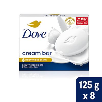 Dove Cream Beauty Bathing Bar Soft, Smooth, glowing Skin Moisturised Cream 8's - Soaps