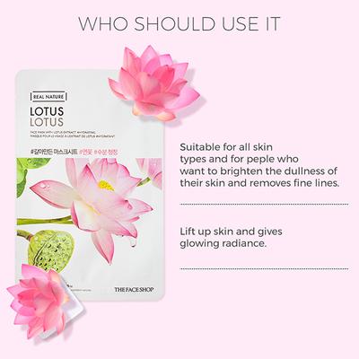 The Face Shop Real Nature Lotus Face Mask 20 Gm - Sheet Masks
