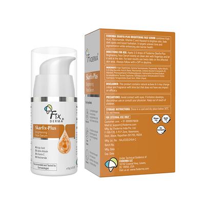 Fixderma Skarfix Plus 4% Kojic Acid Brightening Face Serum Fades Dark Spots & Hyperpigmentation 10 gm - Face Serum