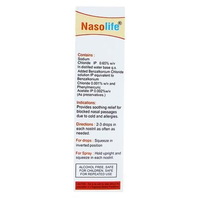 NASOLIFE Nasal Spray 20ml - Nasal Congestion-Nas