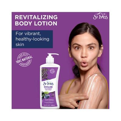 St. Ives Revitalizing Acai Blueberry & Chia Seed Body Lotion 100% Natural Moisturizers 400 ml - Lotions & Creams