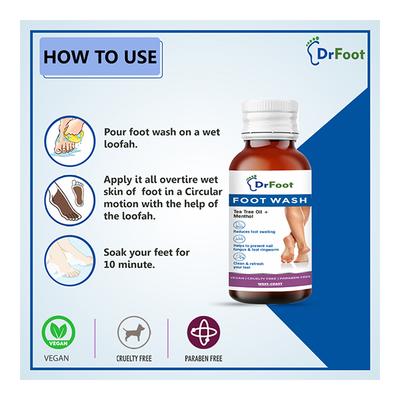 Dr Foot Foot Wash - Tea Tree Oil + Menthol 100 ml - Foot Creams & Lotions