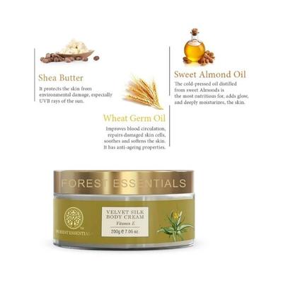 Forest Essentials Velvet Silk Body Cream Vitamin Ebody Lotion 200 gm - Lotions & Creams