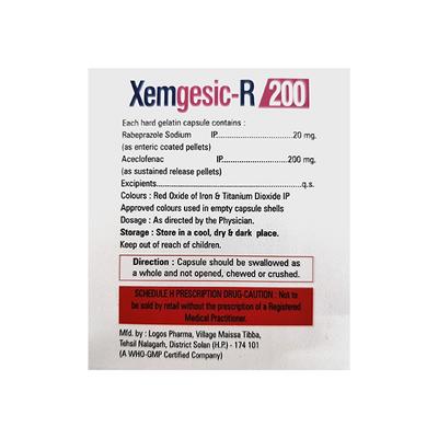 XEMGESIC R 200 Capsule 10's - Pain relief-Nsa