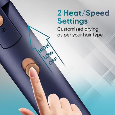 Vega Ionic 1400W Foldable Hair Dryer for Men and Women with 2 Heat/Speed Settings, (VHDH-35) 496 gm - Hair Dryers