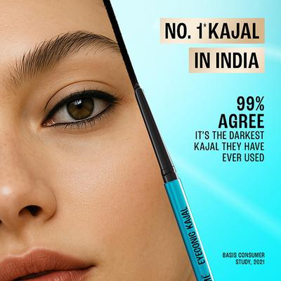 Lakme 9 to 5 Eyeconic Kajal, Smudgeproof, Waterproof, lasts upto 24 Hrs, Deep Black (Pack Of 2 x 0.35gm) 1's - Kajal & Kohls
