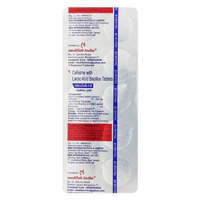 MEXILAB LB Tablet 10's - Bacterial Infections-Cep