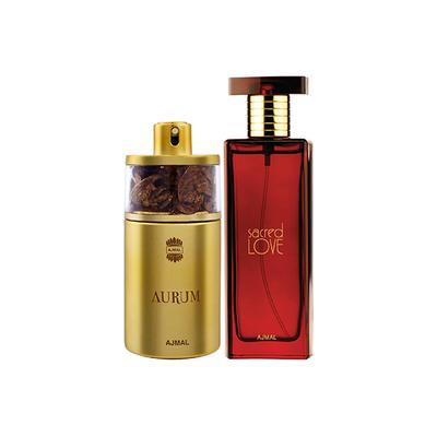Ajmal Aurum EDP Fruity Floral Perfume And Sacred Love EDP Floral Musky Perfume 125 ml - Women Perfumes (Edt/Edp)