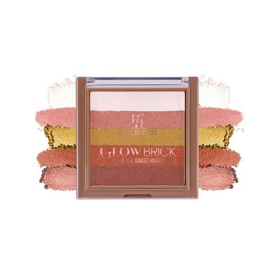 Half N Half Glow Brick Multi-Use Baked Highlighter with 5 Highlighting Shades, Golden Oak 06 7.5 g - Highlighters & Illuminators