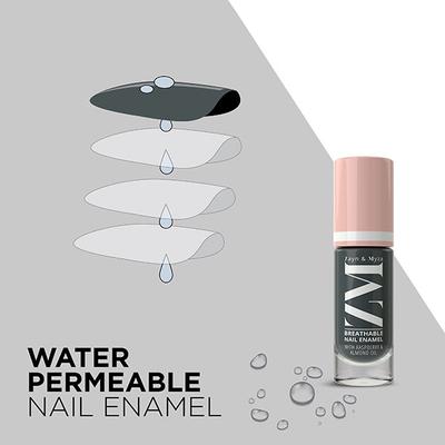 Zayn & Myza Breathable Nail Enamel With Raspberry & Almond Oil, Charcoal Smoothie 6 ml - Nail Polish
