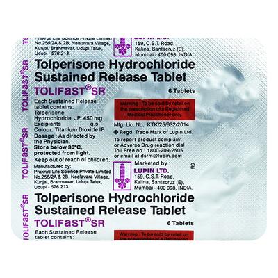 Tolifast SR 450mg Tablet 6'S - Muscle Spasm-Mus