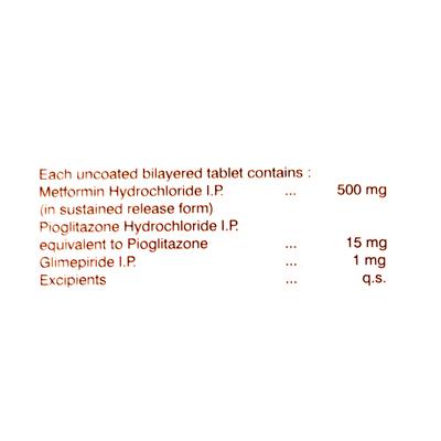 GLYCIPHAGE PG 1mg Tablet 15's - Diabetes-Ant