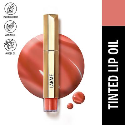 Lakme 9To5 Overtime Shine Tinted Lip Oil - Coral Charm 5.3 ml - Lip Glosses