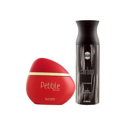 Maryaj Pebble Shine EDP Floral Fruity Perfume And Ajmal Carbon Homme Deodorant Citrus Spicy Fragrance 300 ml - Perfumes (Edt/Edp)