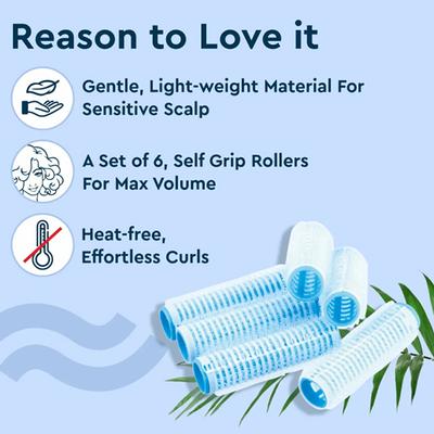 GUBB Hair Rollers - 6 Small Hair Curlers 1's - Rollers & Curlers