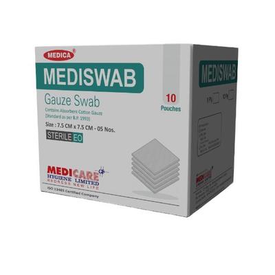 Medica Mediswab Gauze Swab 7.5 cm x 7.5 cm x 8 PLY 4's - Bandages & Dressings