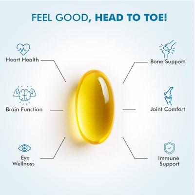 Dr. Morepen Omega 3 Deep Sea Fish Oil 1000mg with 300 mg Softgels 60's - Omega Fish Oil Fatty Acids