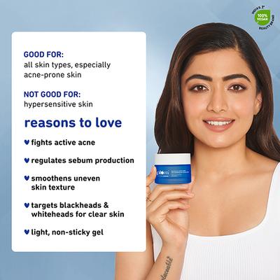 Plum Salicylic & Lactic Acid Skin-Smoothing Gel Face Moisturizer For Active Acne & Oil-Free Hydration 50 gm - Face Moisturizers