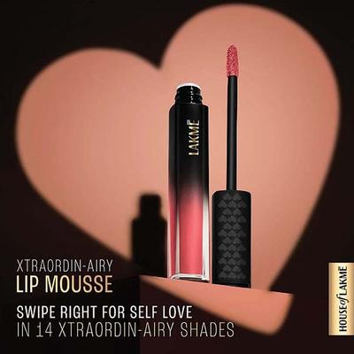 Lakme Xtraordin-Airy Lip Mousse Sweetheart Pink 4.6 gm - Lipsticks