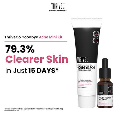 ThriveCo Goodbye Acne Kit (Serum + Face Wash), Reduces Acne, Pimples, Acne Marks & Sebum 1's - Facial Kits