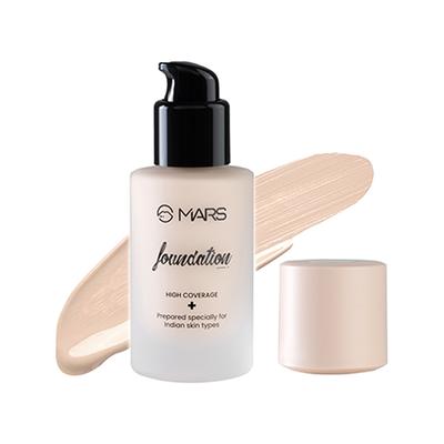 Mars Foundation with High Coverage Liquid Formula - 02 40 ml - Foundation