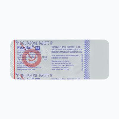 Pioglar 15mg Tablet 10'S - Diabetes-Ant