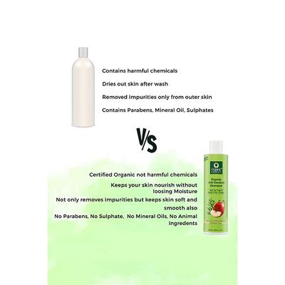 Organic Harvest Apple Cider Vinegar & Tea Tree Oil Anti Dandruff Shampoo, Sulphate And Free Shampoo 250ml - Shampoos