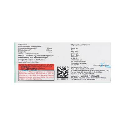 OLMETIME CT 20mg Tablet 10's - Hypertension-Ang