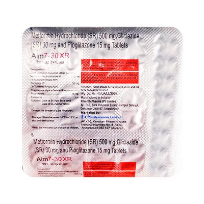 Aim7 30 XR Tablet 15'S - Diabetes-Ant