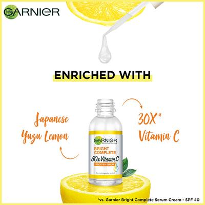 Garnier Bright Complete Vitamin C Booster Serum for All Skin Types 30ml - Face Serum
