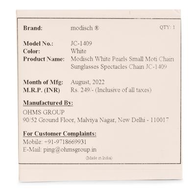Modisch White Pearls Small Moti Chain Sunglasses Chain (JC-1409) 1's - Wearables Sunglasses